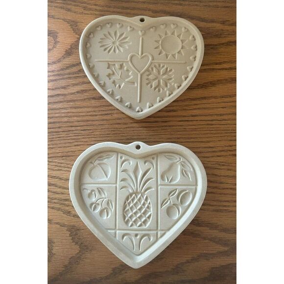 2 Pampered Chef Heart 6” Cookie Molds Hospitality Heart Seasons Of The Heart - Picture 1 of 5